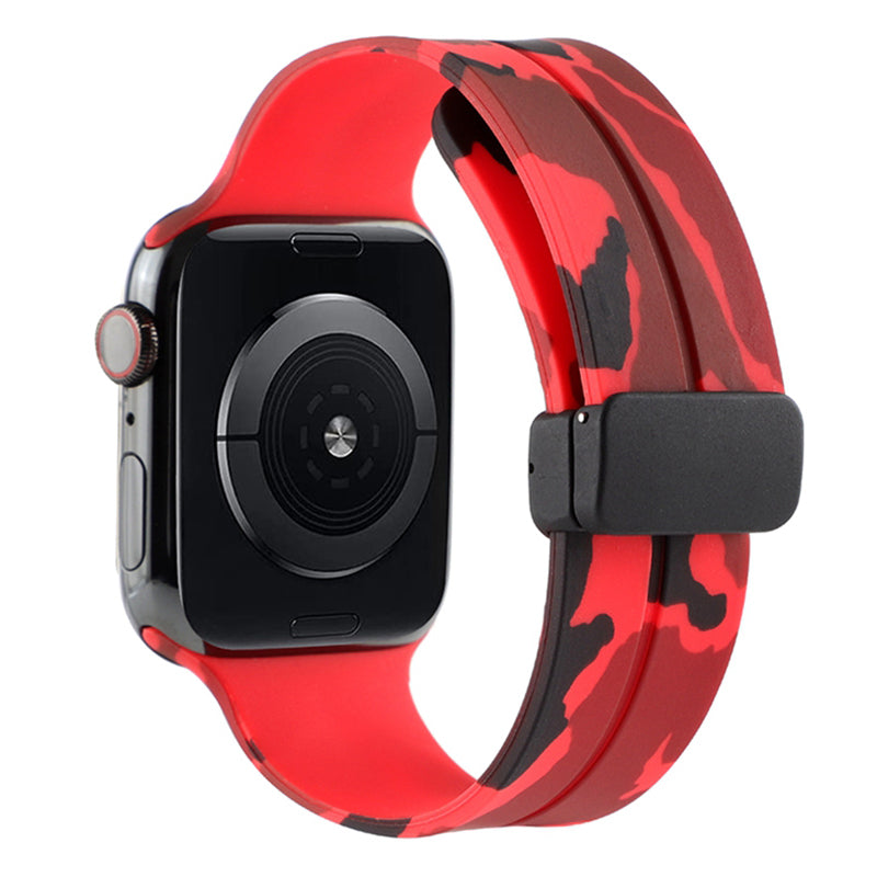 For Apple Watch Series 9 8 7 41mm 6 5 4 SE (2023) SE (2022) SE 40mm 3 2 1 38mm Magnetic Watch Band Camo Silicone Watch Strap For Apple Watch Series 9 8 7 41mm 6 5 4 SE (2023) SE (2022) SE 40mm 3 2 1 38mm Magnetic Watch Band Camo Silicone Watch Strap